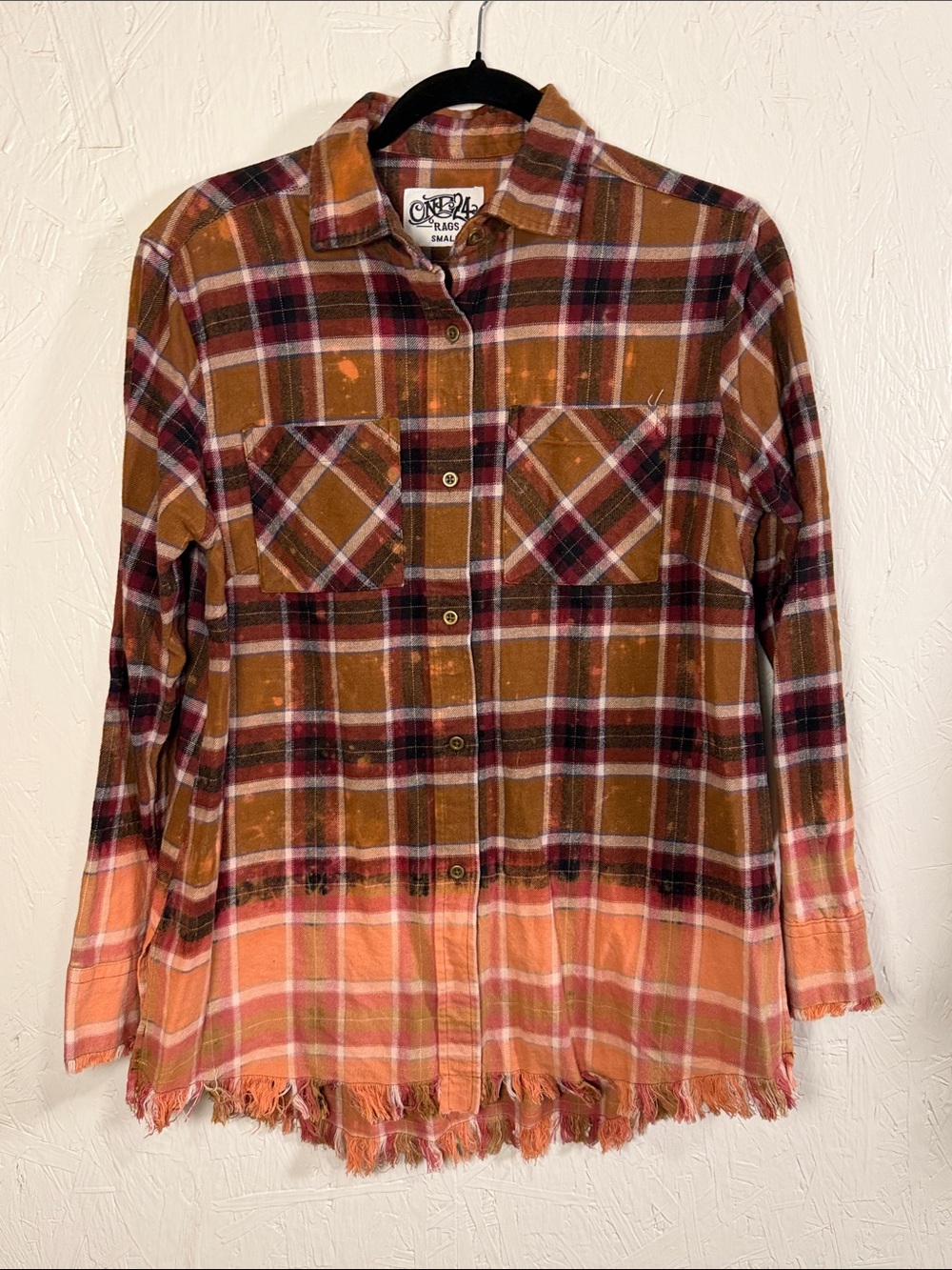 Fall Color Plaid Flannel Button - Front Shirt